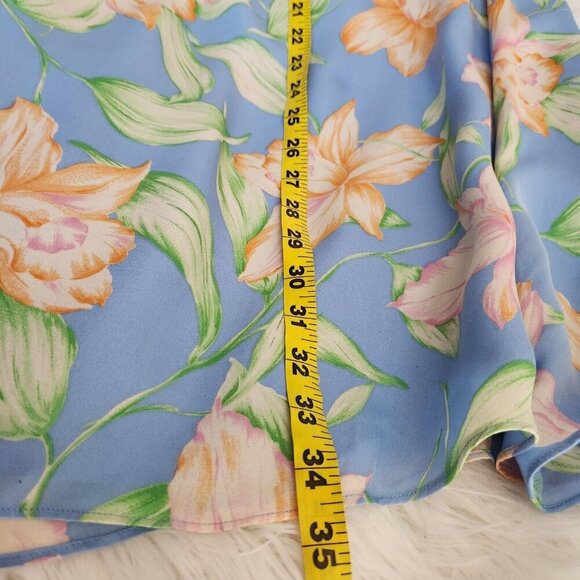 Vintage Lauren Ralph Lauren Floral Silk Blouse Maxi Skirt 2-PC Set Large 14 Wrap - Picture 9 of 16